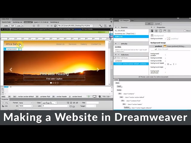✅ How to Build a Basic Website Design in Dreamweaver CC | Beginners Tutorial