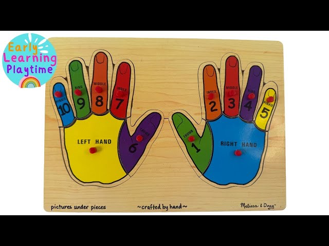 Learn Colors and Counting with Melissa & Doug Hand Puzzle for Kids | Preschool Learning Video
