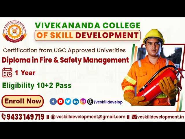 Diploma in Fire Safety Management | Details & Admission | Vivekananda College of Skill Development