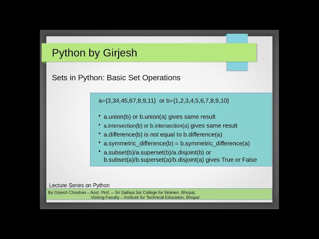 Sets in Python: Basic Set Operations