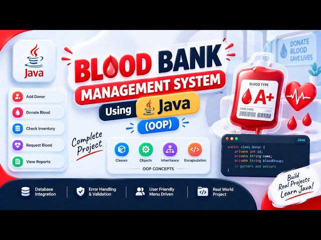 🩸 Blood Bank Management System Using Java (OOP) | Complete Java Project | Beginner Friendly