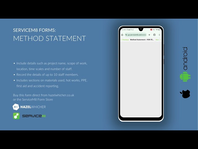 ServiceM8 Forms - Method Statement