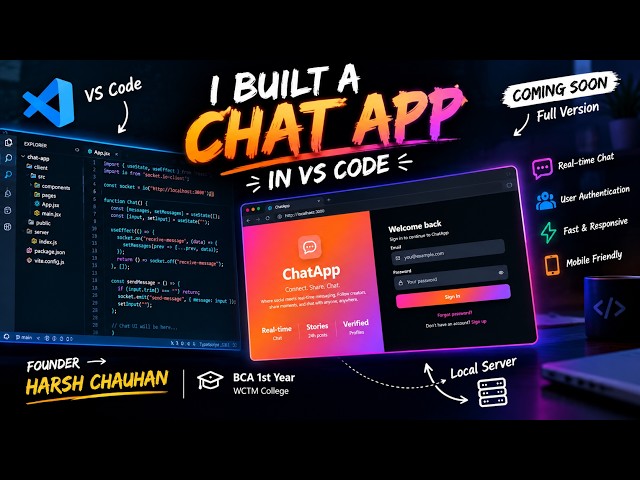 I Built a Chat App in VS Code | BCA 1st Year #ComingSoon #shorts