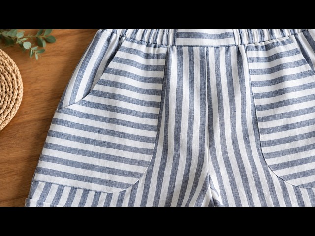 How to make a front patch pocket for shorts | sewing tutorial