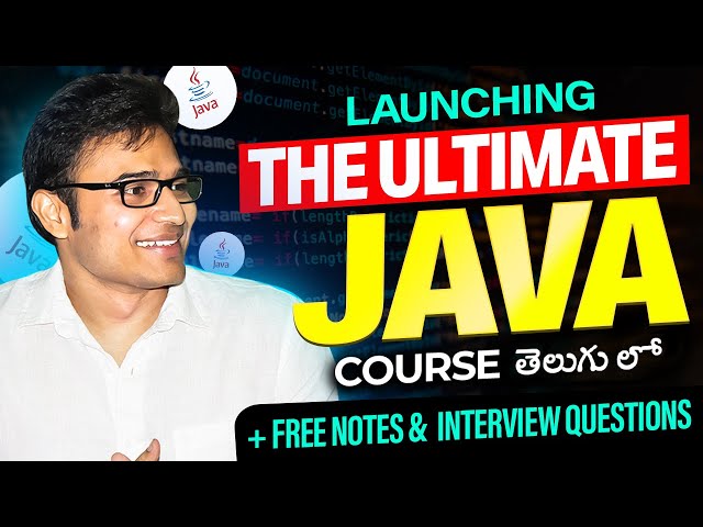 Launching The Ultimate JAVA course in Telugu | Free Notes | Interview Questions | RBR