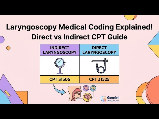 Laryngoscopy Medical Coding Explained! (Direct vs Indirect CPT Guide)