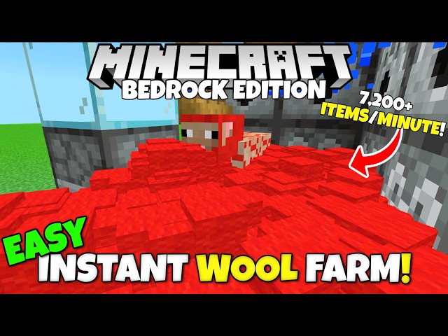 INSTANT WOOL FARM Tutorial! 7,200 Items/MINUTE! Minecraft Bedrock (MCPE Xbox PS5 PC)