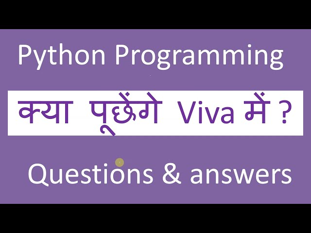 Python Viva Questions | Python Viva Questions & Answers | Hindi | 16 Best Python Viva Voce Questions