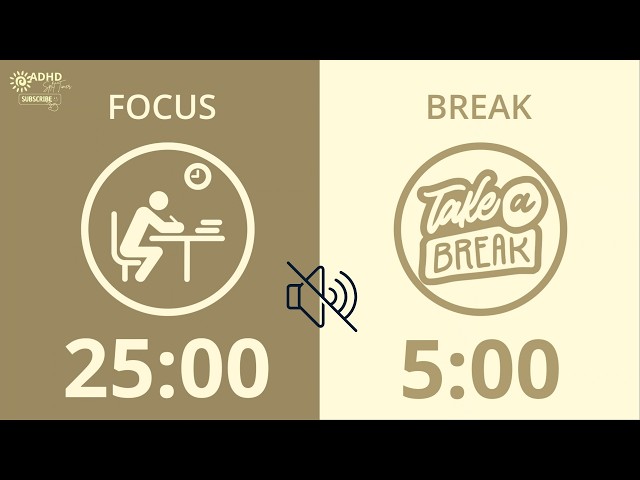 30:5 Pomodoro Timer | No Music 🔇 Bell Only | 3 Hour Study With Me for Silent Focus & ADHD