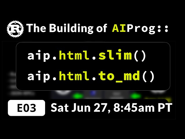 Rust live coding ➜ The building of AIProg for zcoder - Part 3 - HTML Slim and To Markdown