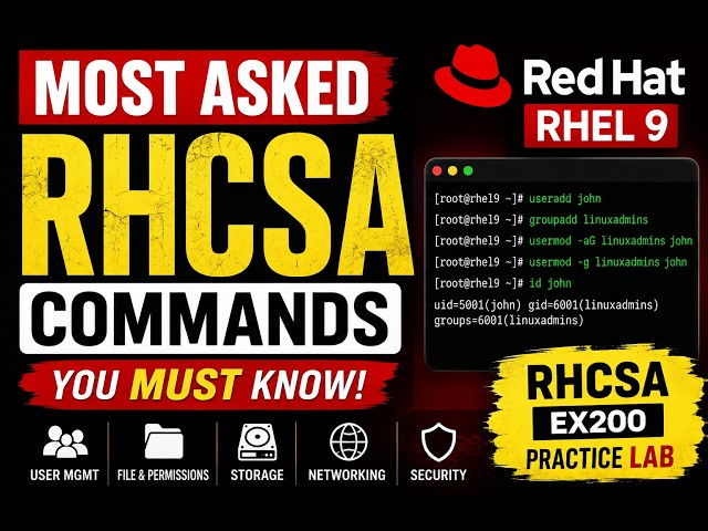 Red Hat Linux EX200 User Management Practice | useradd, groupadd, usermod Commands Explained