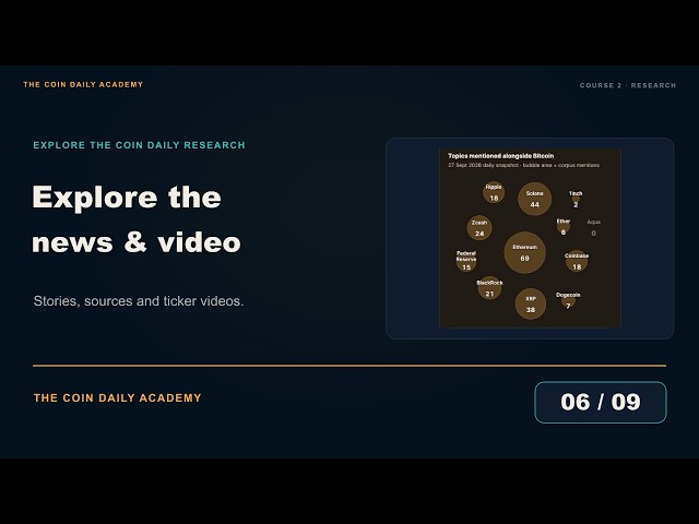6. Explore news and video | The Coin Daily Research Course