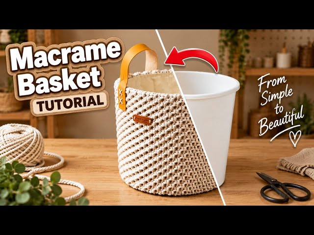 DIY Macrame Basket | Step by Step Tutorial for Beginners