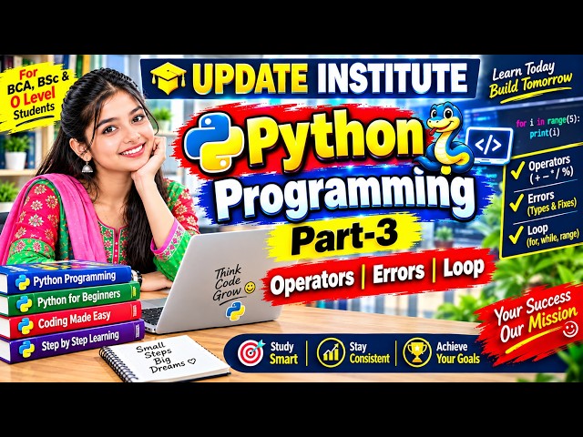 PROGRAMMING WITH PYTHON – PART 3 | UPDATE INSTITUTE |BSc , BCA & O Level  Students |
