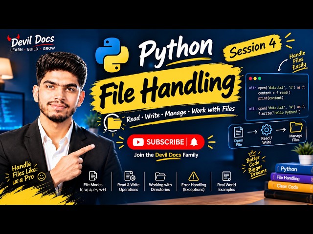Python File Handling Tutorial 📂 | Read, Write, Append & File Modes | Session 4