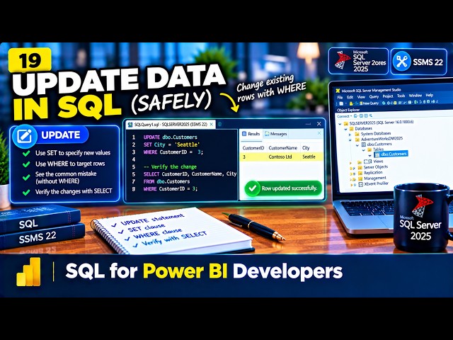 How to Update Data in SQL (UPDATE) — Safely ☑️ #Sqlsqlserver #ssms #powerbi  Video 19/30