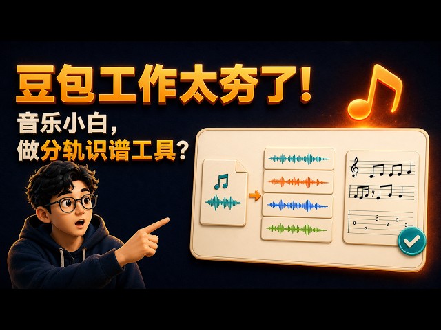 豆包工作太夯了，音乐小白做AI分轨识谱网站