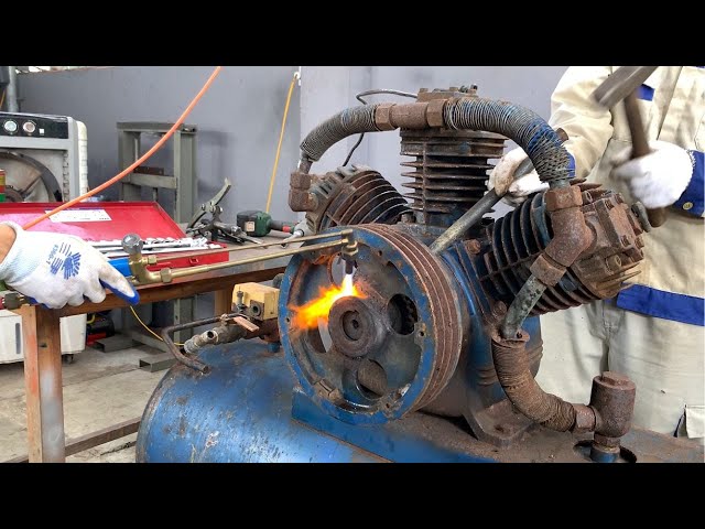 Full restoration high pressure air compressor engine - Restore large capacity air compressor
