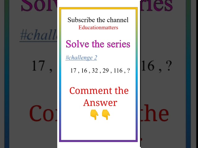 Find the missing term?? Solve the Series? #puzzle #series #missing #answers #challenge #reasoning