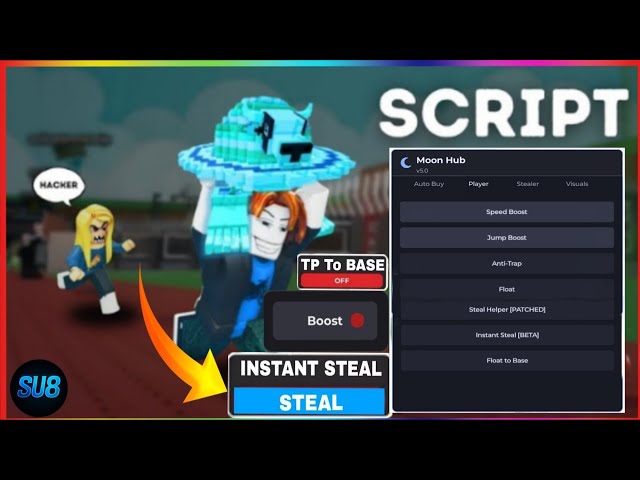 Steal a Brainrot Script GUI Hack | Instant Steal, Infinite Cash, Auto Lock Base + More!