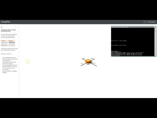 10.5.9 lab restrict telnet and ssh access