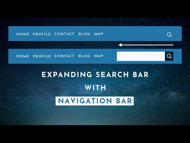 Expanding Search box with Navigation Bar Using HTML, CSS and Jquery