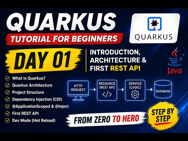 Quarkus Tutorial for Beginners | Day 1 | Introduction, Architecture & REST API | Java Developers