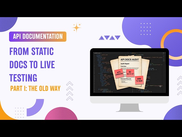 API documentation (before): static reference and auto-generated OpenAPI Spec
