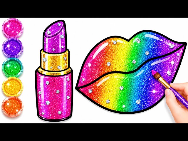 Drawing Lipstick, Nailpaint & Full Makeup Kit Set for kids | Easy Makeup Art drawing