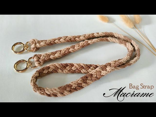DIY Macrame Bag Strap with Four-Strand Braid | Macrame Sling Bag Strap