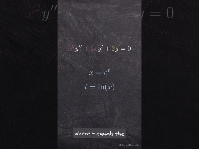 How to Solve Cauchy-Euler Equations 🤯 | Variable Coefficient ODEs Made Easy