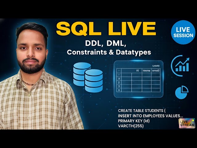 SQL Live Class | DDL Explained | Primary Key, Foreign Key,& Data Types