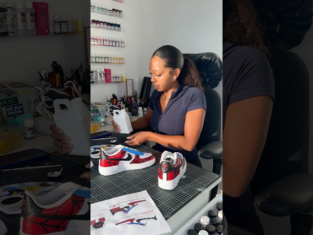 Did I do her design justice?🤔🕷️🕸️ #nike #tutorial #spiderman #custom