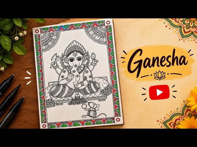 How to Draw Ganesha in Madhubani Style | Easy Step-by-Step