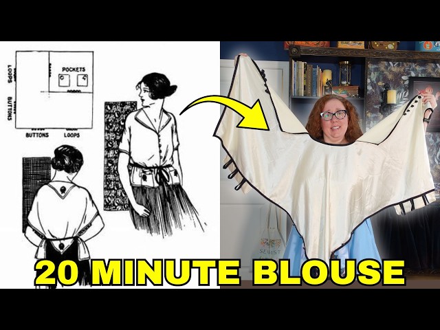 I made a 100 year old "20 minute blouse" from a FREE PATTERN