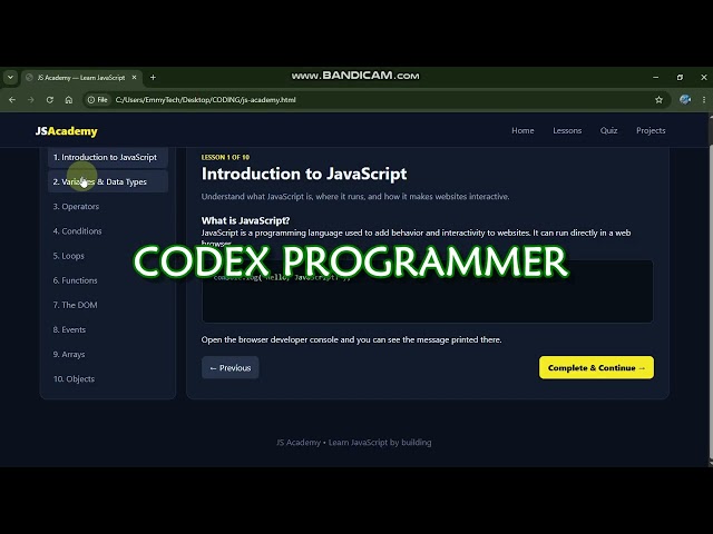 JAVASCRIPT PROGRAMMING LANGUAGE