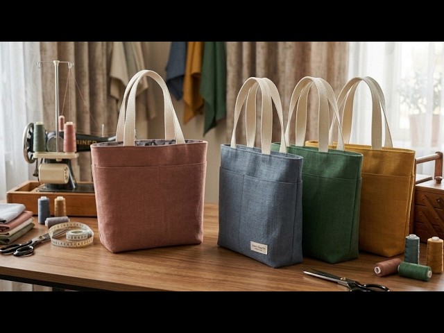 🔥 SUPER EASY to Sew a TOTE BAG with 4 Pockets! DIY Sewing Tutorial