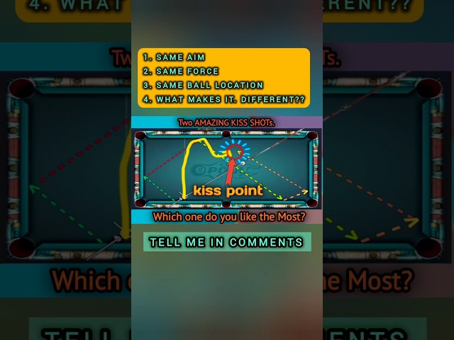 TWO AMAZING KISS SHOT #8ballpool #8bp #8ballpoollive #8ball #8ballpooltipsandtricks #8ballpoolvideos