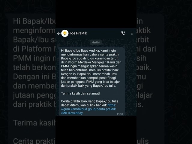 Lolos Kurasi sebagai Kontributor Cerita Praktik di PMM. #ide #praktik #cerita #di #pmm #2024