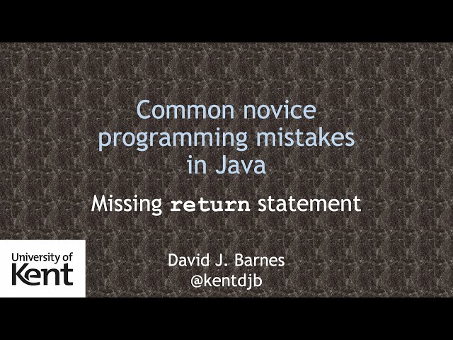 Common novice programming mistakes in Java: Missing return statement.
