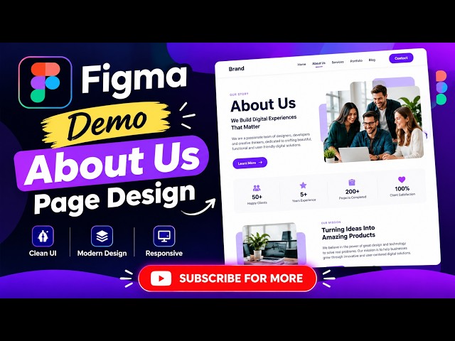 Figma About Us Page Design | Complete UI Design Tutorial for Designers
