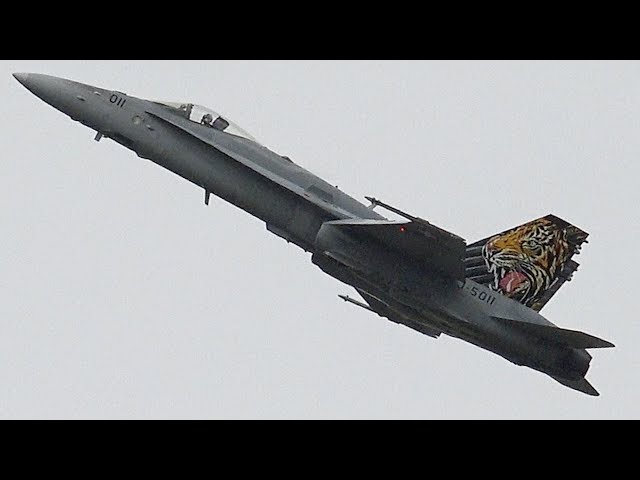 4Kᵁᴴᴰ SWISS AIR FORCE F/A-18C HORNET at RIAT 2019