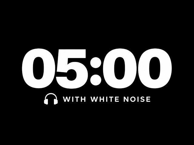 5 Minute Timer + White Noise 🎧 Black Screen | Maximum Focus, ADHD, Study & Work