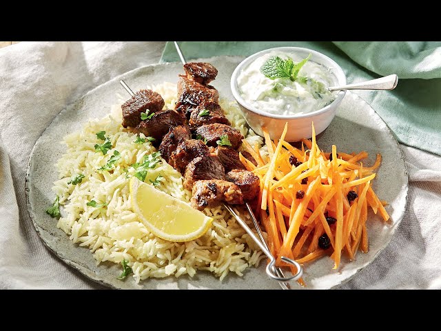 Lamb Skewers & Lemon Pilaf | Fine-ish Dining | ALDI Australia