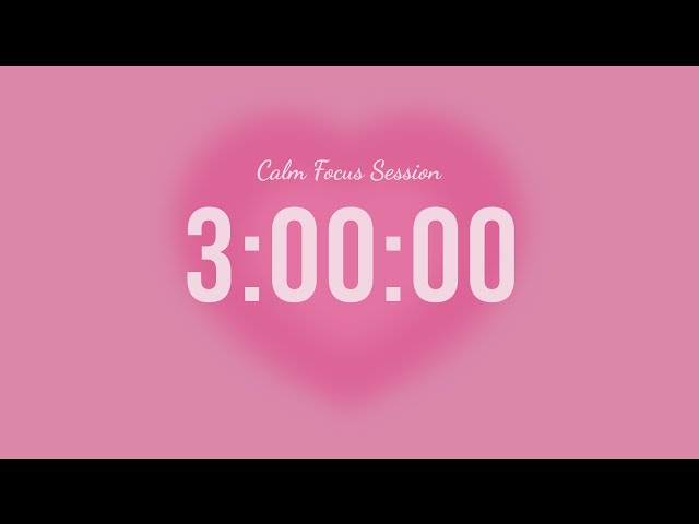 3 Hour Silent Countdown Timer ⏰ Pink Aura Aesthetic Vibes 💖 For Studying & Deep Focus