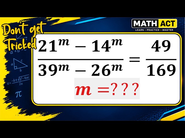 This Equation Has a Hidden Exponent Trick | Find m