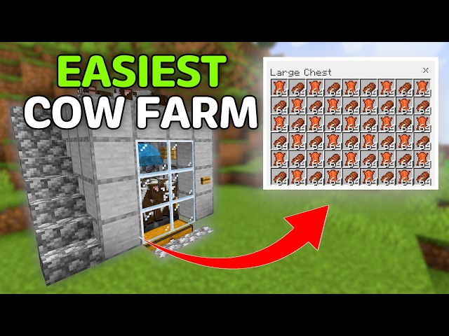 EASIEST COW FARM EVER v26.20 In Minecraft Bedrock & Java!