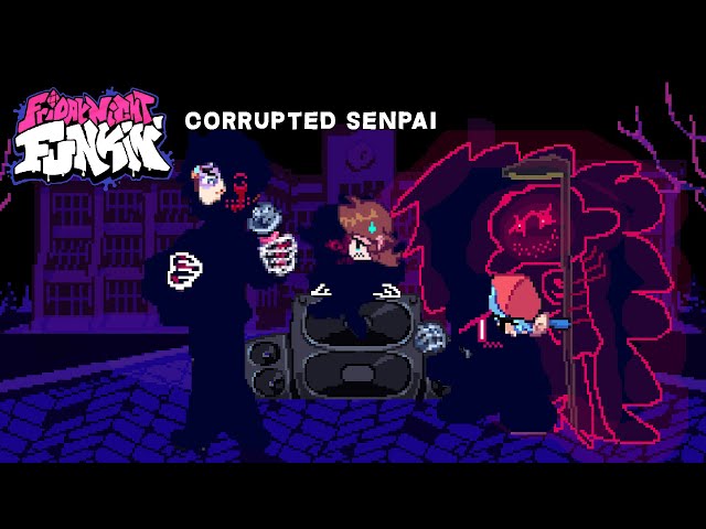 Friday Night Funkin Mod Showcase : Evil Boyfriend vs Corrupted Senpai Week 6 (Fanmade)