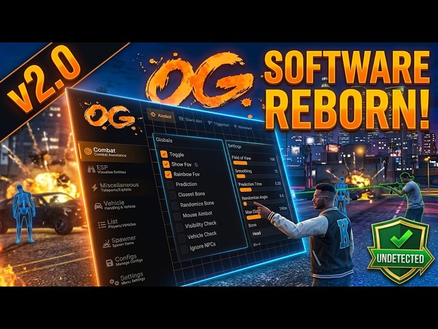 FiveM OG Software v2.0 Showcase ⚡ | NEW MENU REDESIGN & FEATURES (Undetected)