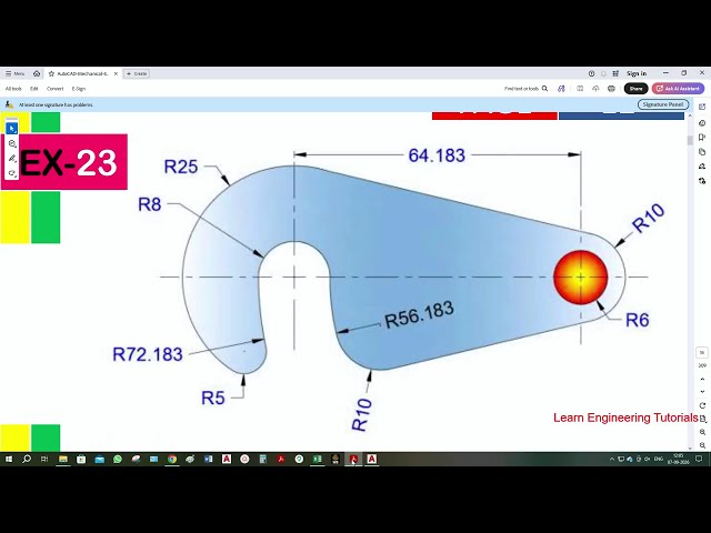 AutoCAD Mechanical Engineering Exercises - 23